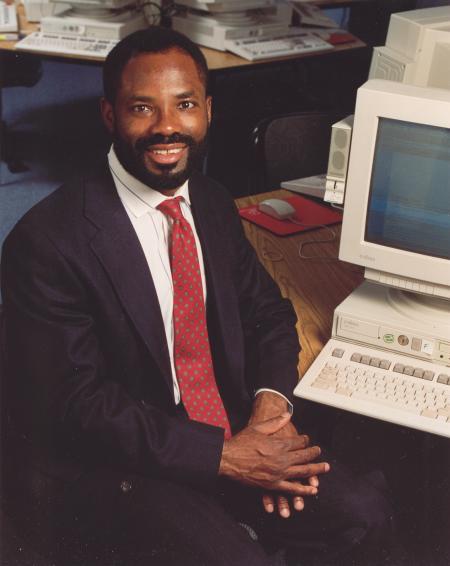 [Philip Emeagwali and his office]