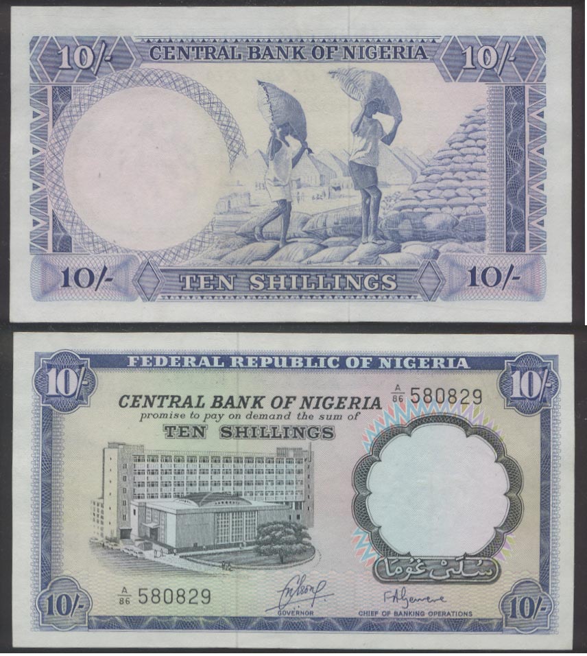 Nigeria ten shillings bank note