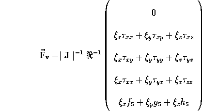 x-direction viscous flux vector