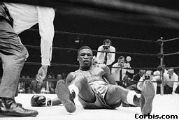 Dick Tiger knocked down by Bob Foster,
New York City,
May 27, 1968