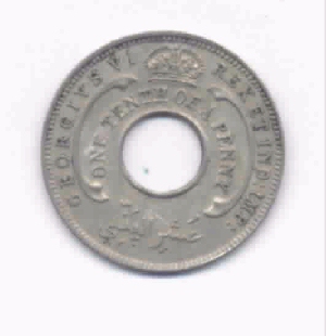 British West Africa one-tenth penny